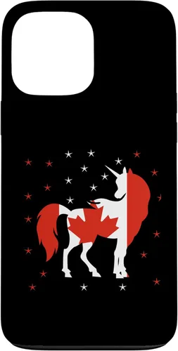 Funda para iPhone 13 Pro Max Unicornio Bandera de Canadá