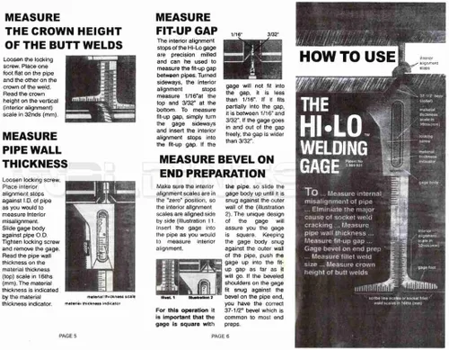 Miniatura 9 de WS Welding Hi-Lo Gauge & Bridge CAM Gage Metric and Inch Reading