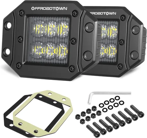Miniatura 16 de Cápsulas LED de montaje empotrado, OFFROADTOWN de 5" y 12,000 lm, luz LED CREE para conducción, luz de respaldo y reversa, barra de luz empotrada