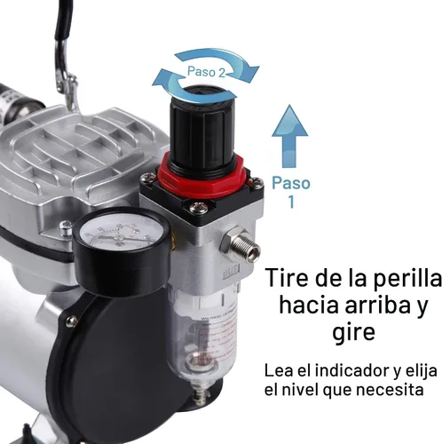 Miniatura 4 de Kit de aerógrafo Timbertech con compresor AS18-2K Kit básico de inicio con manguera de aire, cepillos de limpieza y pinturas de prueba