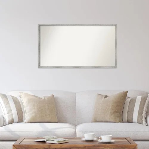 Miniatura 490 de Amanti Art Espejo de baño blanco para sobre el fregadero, 32 x 45 pulgadas, espejo de tocador rectangular blanco esbelto, marco de madera moderno