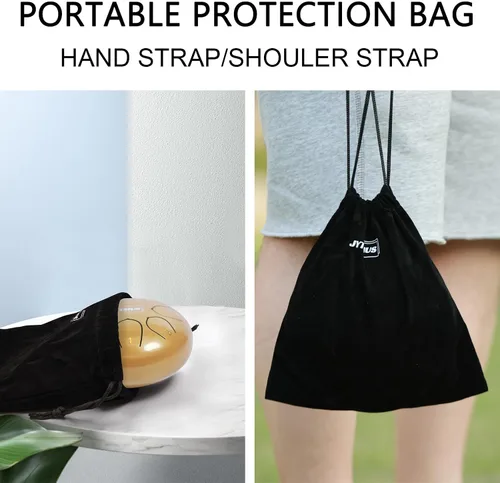 Miniatura 5 de Tambor de lengua de acero, 8 notas, 6 pulgadas, tambor de lluvia para exterior con bolsa, libro de música, mazos de tambor, soporte para mazo, púas