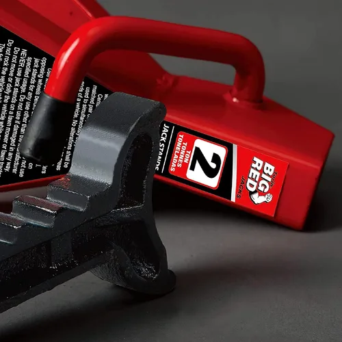 Miniatura 7 de BIG RED AT42002R Torin - Gatos de acero para auto, 2 toneladas (4,000 libras) de capacidad, rojo, 1 par