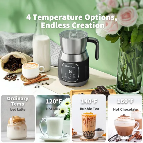 Miniatura 3 de Maestri House Espumador de Leche, Temperatura Variable y Grosor de Espuma DualFro 600 Espumador de Leche Vaporizador, Calentador de Leche