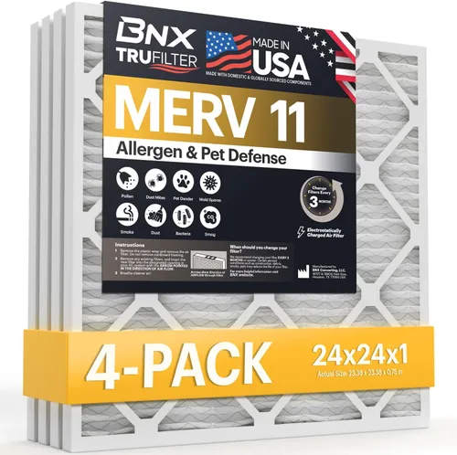 Miniatura 26 de BNX TruFilter - Filtro de aire MERV 11 de 18 x 20 x 1 pulgadas (paquete de 6) – Fabricado en Estados Unidos – Defensa contra Alérgenos Filtro