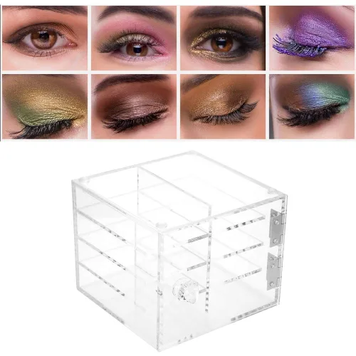 Miniatura 4 de Pestañas de injerto, caja de acrílico de 8 capas, organizador de maquillaje para extensiones de pestañas, estuche cosmético adecuado para uso