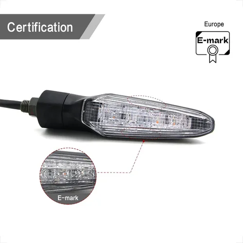 Miniatura 5 de Luz de señal de giro LED de alta luminosidad+luz de día para Yamaha MT-09 para Kawasaki Z800 para Suzuki GSX para Honda CBR1000 CBR600 - ámbar/rojo