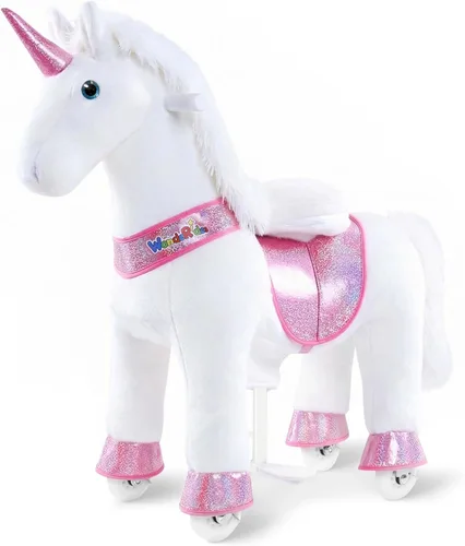 Miniatura 10 de WondeRides Juguete de Montar Unicornio Caballo Pony Arcoíris, Juguete de Pony Unicornio de Montar de 30.1 Pulgadas de Altura, Animal Caminante