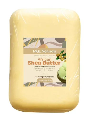 Miniatura 11 de MGL Naturals Manteca de Karité Africana Cruda Color Marfil 5 lb, 100% Pura y Sin Refinar. Nutre e hidrata la piel y el cabello. Úsala sola