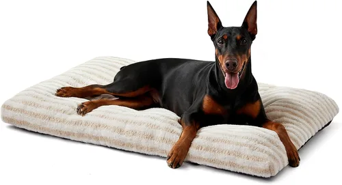 Miniatura 19 de FURTIME Cama Lavable para Perros de Tamaño Grande, Camas de Jaula para Perros de Lujo, Almohada Cómoda y Esponjosa para Perros, Alfombrilla Gris