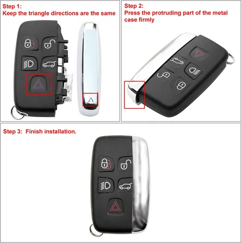 Miniatura 8 de uxcell Funda de repuesto para llave de coche KOBJTF10A para Range Rover Discovery 4 negro 5 botones