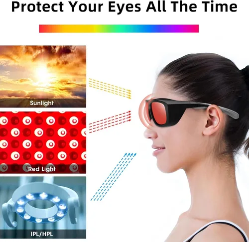 Miniatura 4 de Alsenor IPL 200nm-540nm y 532nm OD5+ gafas de seguridad láser gafas de terapia de luz roja para bronceado gafas y tratamiento de depilación láser