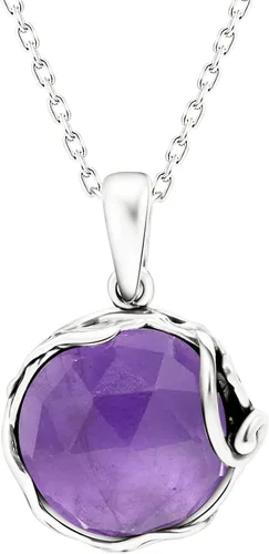925 Sterling Silver Gemstone Necklaces for Women - Birthstone - Silver Pendant Necklaces - Statement Necklace Silver - Everyday Jewelry Silver -