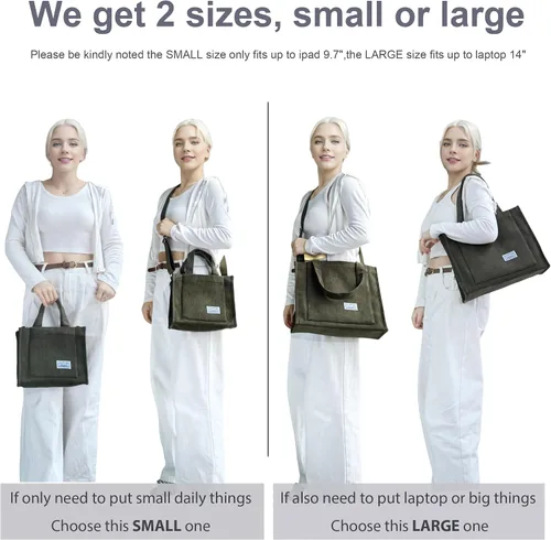Miniatura 4 de UERRUAM Bolso de mano para mujer, bolsa de pana de trabajo, bolso cruzado para mujer, bolsas de viaje, bolsos de mano para uso diario
