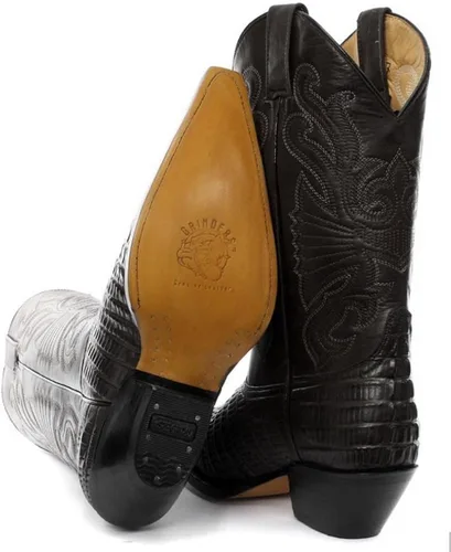 Miniatura 3 de Grinders Carolina Negro Croc Mens Western Cowboy Botas