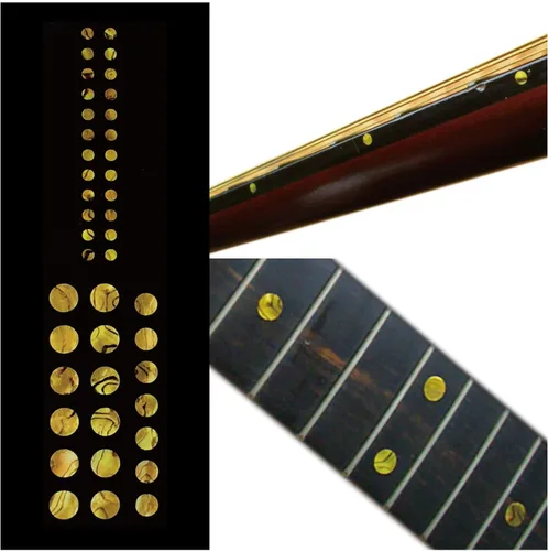Miniatura 21 de Adhesivos de incrustación para marcadores de diapasón de guitarras y bajo - 0.32 cm Pequeñas marcas laterales en forma de punto - Abulón azul
