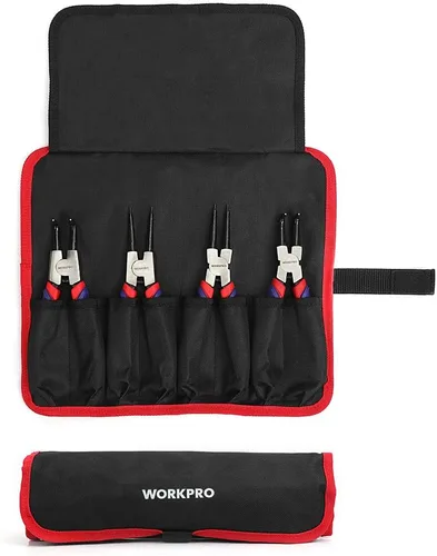 Miniatura 4 de WORKPRO Juego de 4 alicates de anillo a presión – Kit de alicates de clip para circuito interno/externo de 7 pulgadas