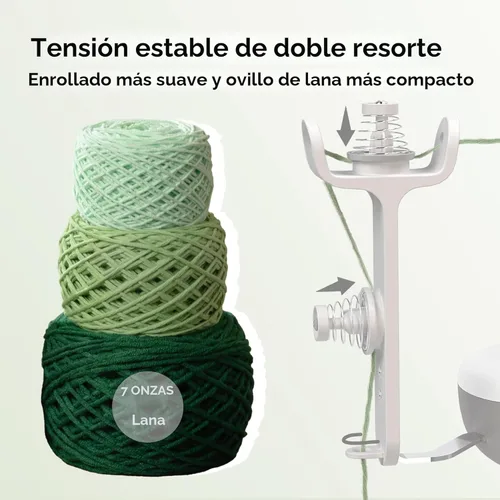 Miniatura 3 de Enrollador de hilo, enrollador eléctrico de bolas de hilo para ganchillo, enrollador de pasteles de hilo compacto con fuerte tensión y velocidad