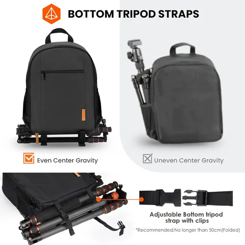 Miniatura 4 de TARION Mochila para cámara pequeña – Estuche profesional para fotografía DSLR con compartimento para laptop de 13 pulgadas y cubierta impermeable