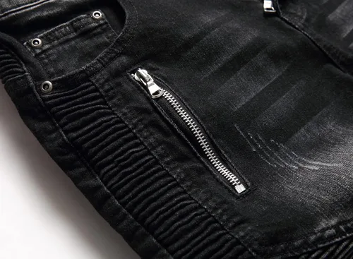 Miniatura 7 de AITITIA Jeans de motociclista de ajuste regular para hombre