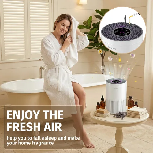 Miniatura 4 de Purificadores de aire para dormitorio y hogar, purificador de aire con cubierta de monitor de calidad del aire PM 2.5 de hasta 1235 pies cuadrados