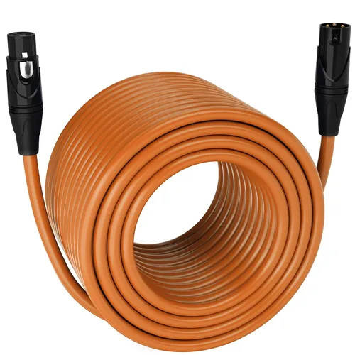 Miniatura 99 de LyxPro Cable de micrófono XLR hembra a macho de ángulo recto de 3 pines de 1.5 pies para altavoces amplificados, interfaz de audio, rendimiento