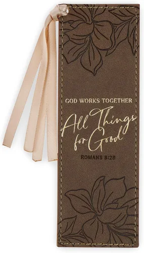 Miniatura 16 de Christian Art Gifts - Marcapáginas premium de piel sintética vegana con escritura bíblica para mujeres: Cuando ella habla - Proverbios 31:26, Marrón