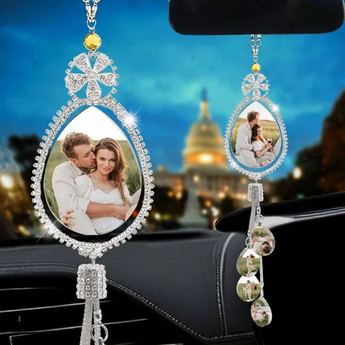 Miniatura 13 de Accesorios de coche colgantes de cristal con foto personalizada para mujeres y hombres, imágenes personalizadas para espejo retrovisor del Style 17