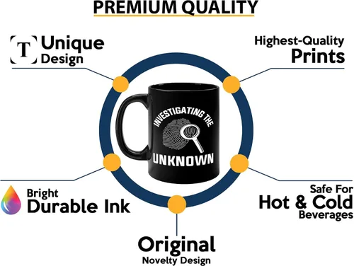 Miniatura 3 de Taza de café detective de 11 onzas, color negro - Investigando lo desconocido - Oficial de policía policía patrulla detective sheriff aplicación