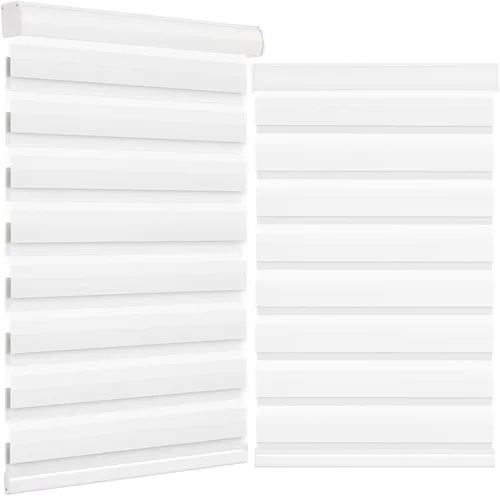 Miniatura 17 de Changshade - Persianas de cebra personalizadas con cordón, persianas enrollables de cebra con bloqueo de luz (85%) con cordón, persianas enrollables