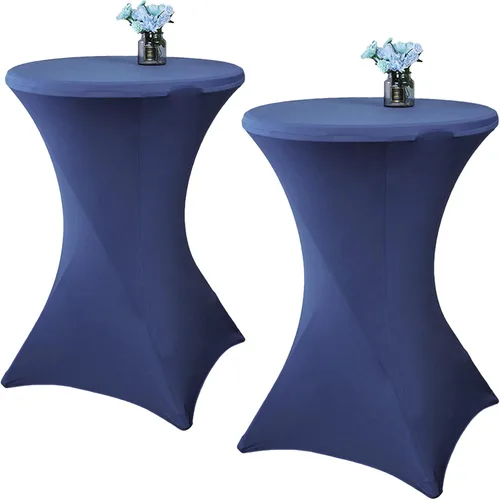 Miniatura 7 de Paquete de 2 manteles de cóctel de elastano de 24 x 43 pulgadas, redondos, ajustables, para bodas, banquetes, eventos, fiestas