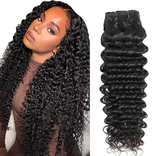 Miniatura 19 de Paquetes de cabello ondulado profundo, cabello humano rizado, 18 20 22 pulgadas, paquetes de cabello humano rizado y ondulado 100% sin procesar