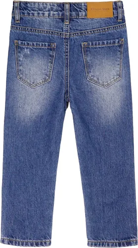 Miniatura 2 de KIDSCOOL SPACE Pantalones de mezclilla rasgados con banda elástica para niños pequeños