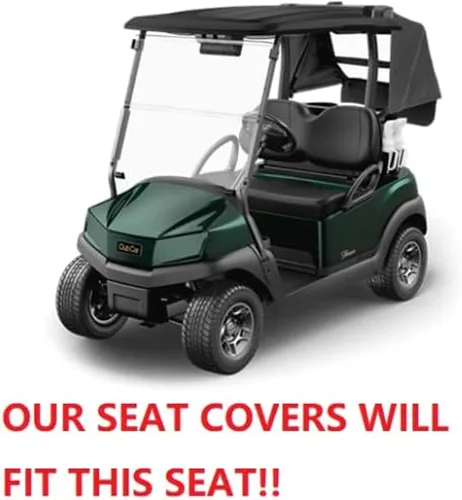 Miniatura 5 de Huskey - 4 fundas de asiento para carrito de golf delanteros y traseros para Club Car Precedent 2004+, modelos Tempo 2017+ G&E, negro de dos tonos