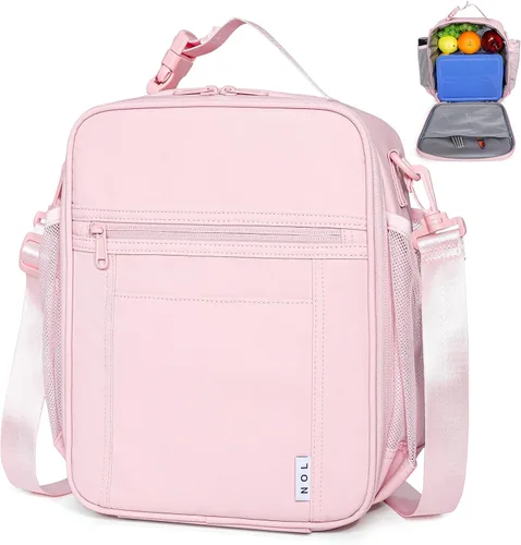 Miniatura 25 de NOL Bolsa de Almuerzo para Niños - Lonchera para niños de 3 años en adelante, reutilizable, aislada, con cierre de cremallera, asa de hebilla, Azul
