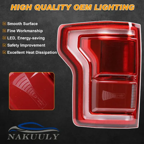 Miniatura 6 de Luz trasera LED con punto ciego compatible con Ford F150 2015 2016 2017 Lado izquierdo del conductor Luz trasera Lámpara de freno trasera Montaje