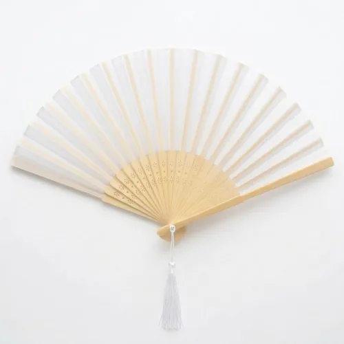 Miniatura 24 de Abanico de mano plegable de mano de tela con borla de grado A, varillas de bambú para mujeres y niñas, fiesta de verano, eventos, cumpleaños, boda