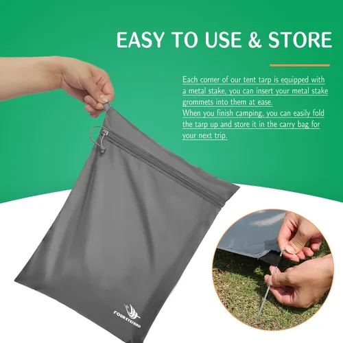 Miniatura 5 de Lona de camping impermeable con bolsa de transporte para debajo de la tienda, huella ultraligera para tienda de campaña en el suelo, senderismo