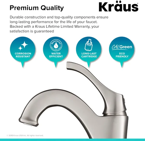 Miniatura 5 de Kraus KVF-1200SFS Arlo - Grifo de baño, acero inoxidable sin manchas Manchas libres de manchas
