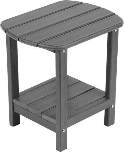 Miniatura 9 de Mesa auxiliar nalone Adirondack 16.5" Mesa lateral de exterior de plástico HDPE Doble mesa auxiliar Adirondack Mesa pequeña para patio (Aruba)