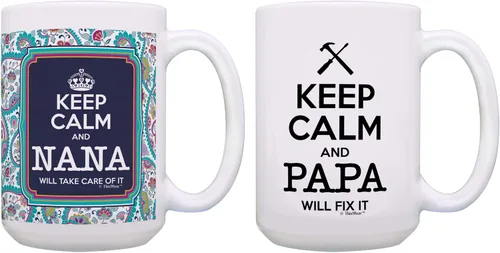 Miniatura 13 de Taza de té o café para regalo de cumpleaños con texto "Keep Calm and Nana Will Take Care of It", Rosado 11oz rosa