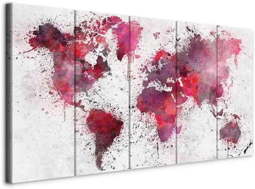 Miniatura 11 de artgeist Lienzo decorativo para pared, mapa del mundo, 40 x 16 pulgadas, 5 unidades, decoración del hogar, enmarcado, estirado, foto, pintura