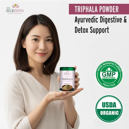 Miniatura 3 de Polvo de trifala 100% orgánico, mezcla ayurvédica con polvo Amla y Haritaki, y Bibhitaki para la salud intestinal, salud digestiva, desintoxicación