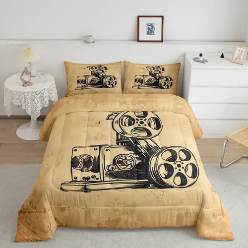 Miniatura 18 de Homewish Piano Music Comforter Set King Size,Musical Notes Bedding Set 3Pcs for Kids Girls Boys Teens Room Decor,Retro Graffiti Grey Gold Down Multi