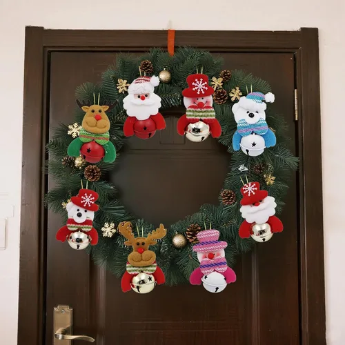 Miniatura 5 de Happy Trees Juego de adornos de felpa para árbol de Navidad para decoración de fiesta en el hogar, muñeco de nieve colgante de Navidad, alce, Papá