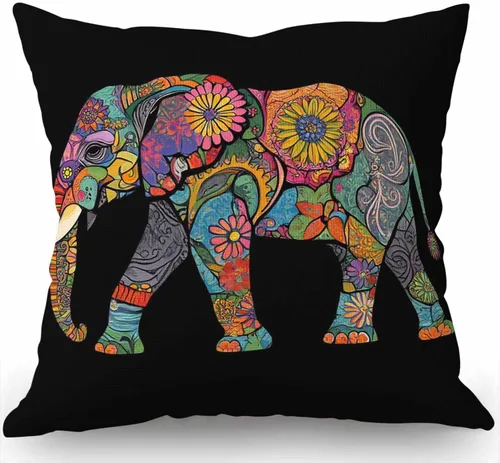 Miniatura 9 de Swono Funda de almohada de lino y algodón con diseño de flores de colibrí para sofá, cama, 18 x 18 pulgadas