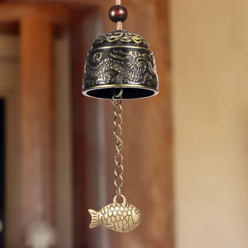 Miniatura 5 de 2 Piezas Campanas Fengshui Campanas de Dragón Vintage Campanillas de Viento Fengshui Buena Suerte Suministros Colgantes para Hogar Jardín Bendición