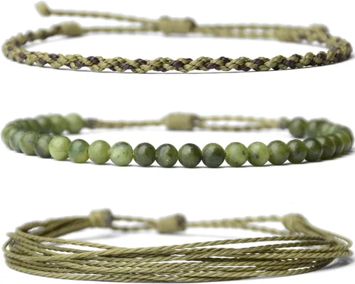 Miniatura 8 de Pulsera curativa hecha a mano con cuentas de piedra natural, regalo para hombres, pulsera de cuerda ajustable