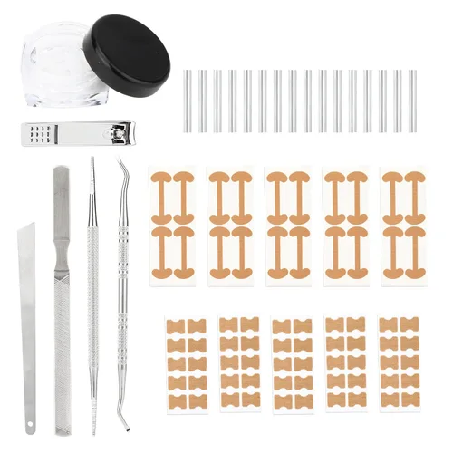 Kit de 16 piezas de uñas encarnadas, con tiras transpirables para uñas de los pies en crecimiento, corrección de dedos curvos, parches de yeso sin