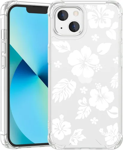 Miniatura 9 de Funda para iPhone 8 Plus y iPhone 7 Plus, linda funda Kawaii azul hibisco hawaiano floral estética floral para niñas preppy mujeres